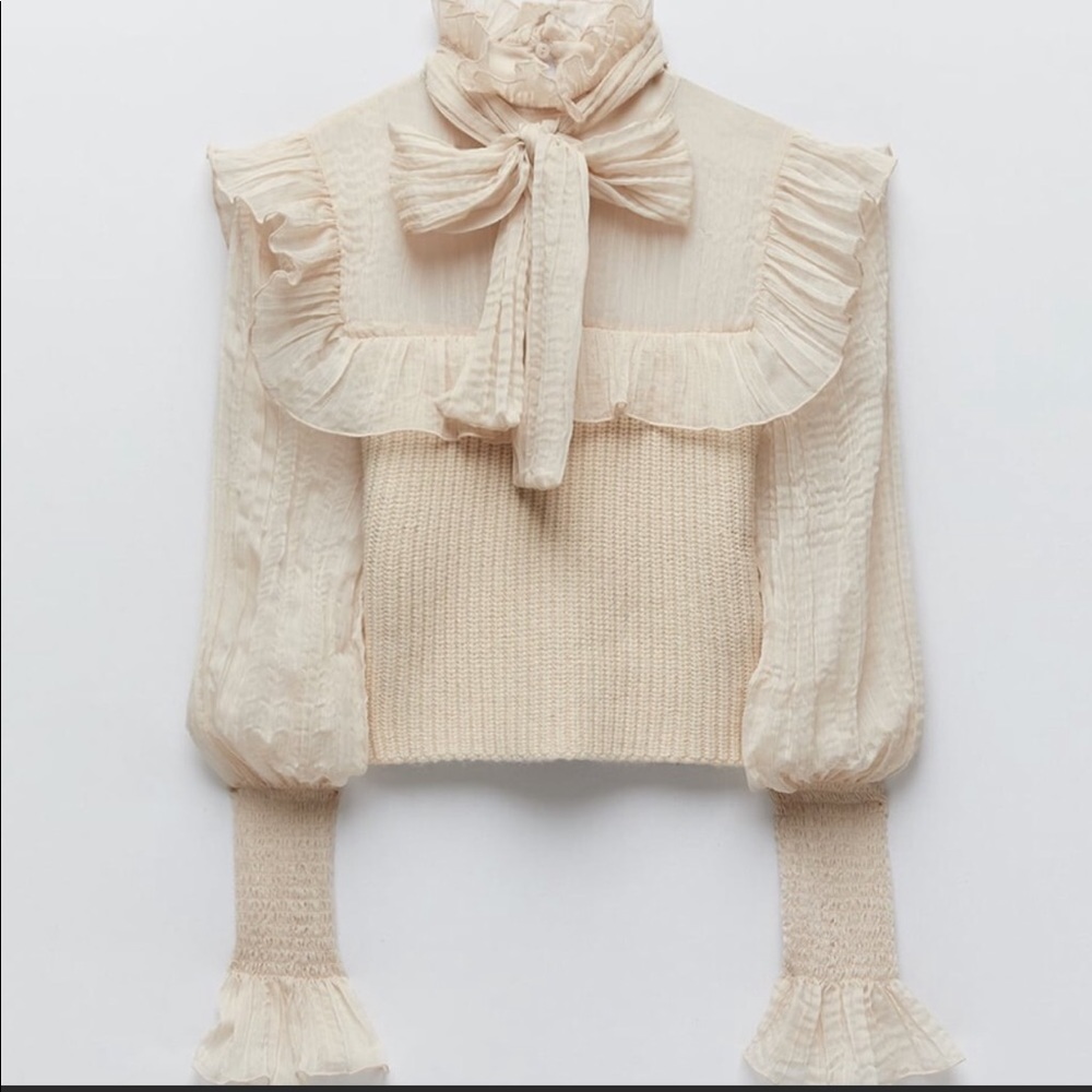 💎Zara Knit Combination Blouse